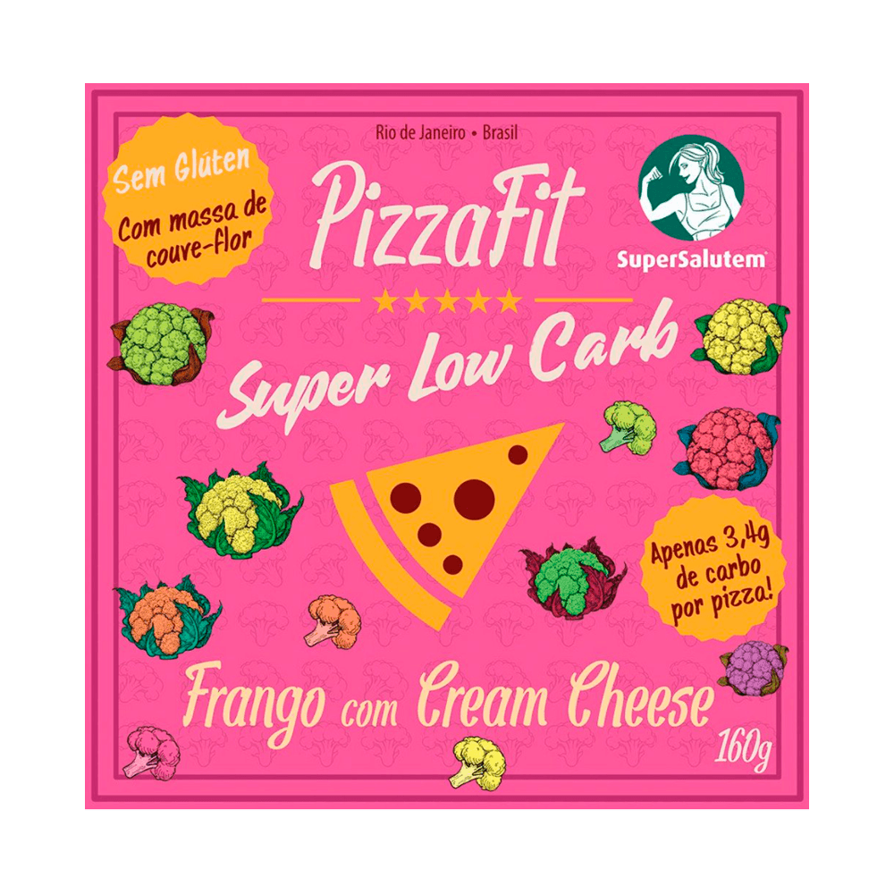 Pizza Frango com Cream Cheese Low Carb 160g SuperSalutem