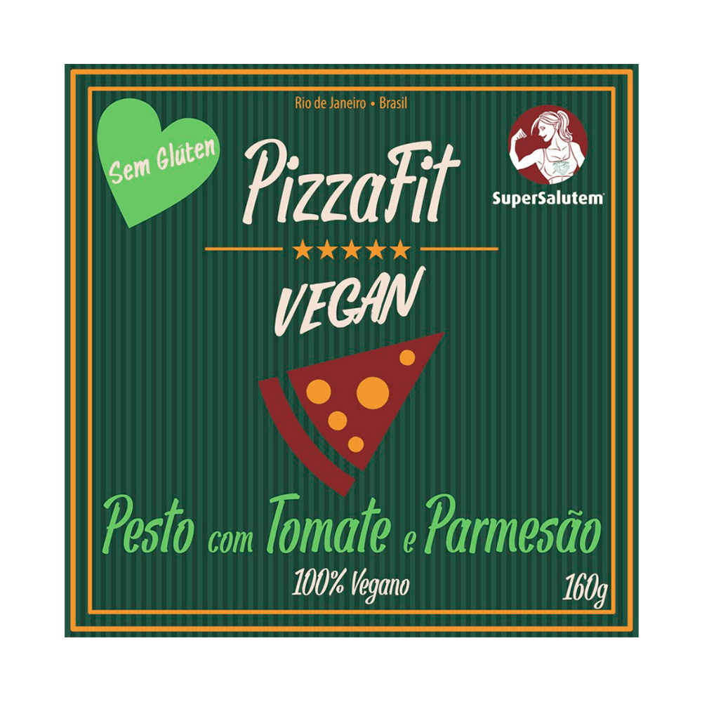 Pizza Vegana Pesto com Tomate e Parmesão 160g SuperSalutem