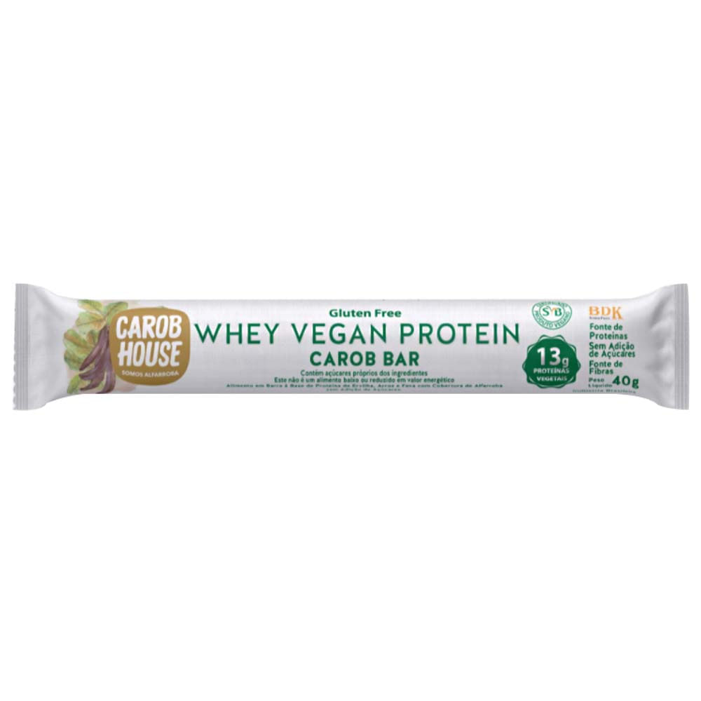 Whey Vegan Protein Carob Bar 40g Carob House