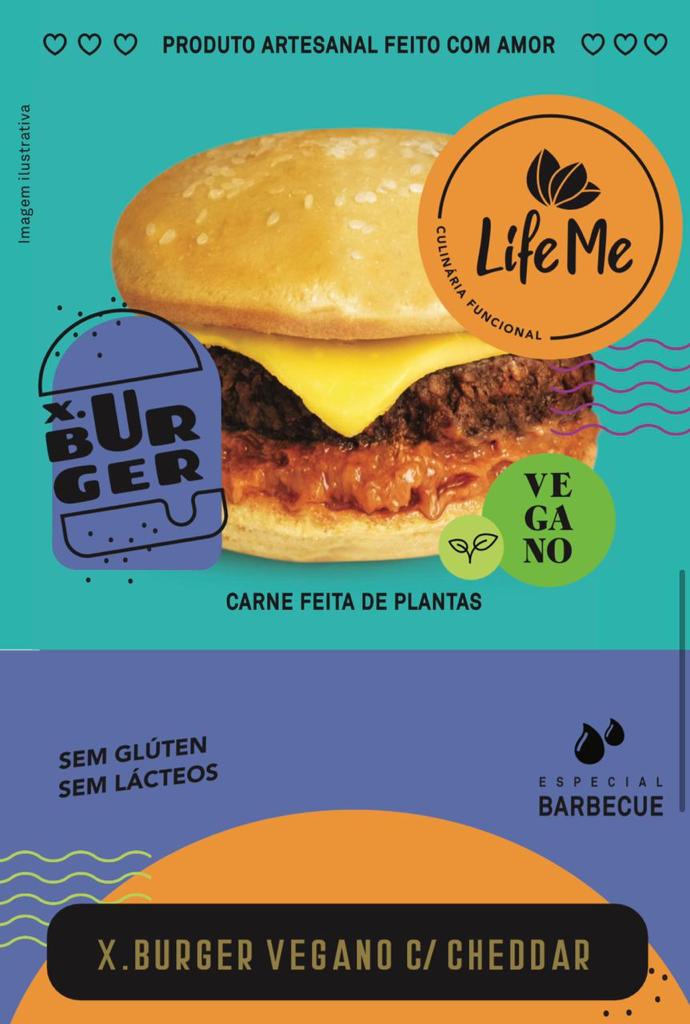 X-Burger Vegano com Cheddar 220g Life Me