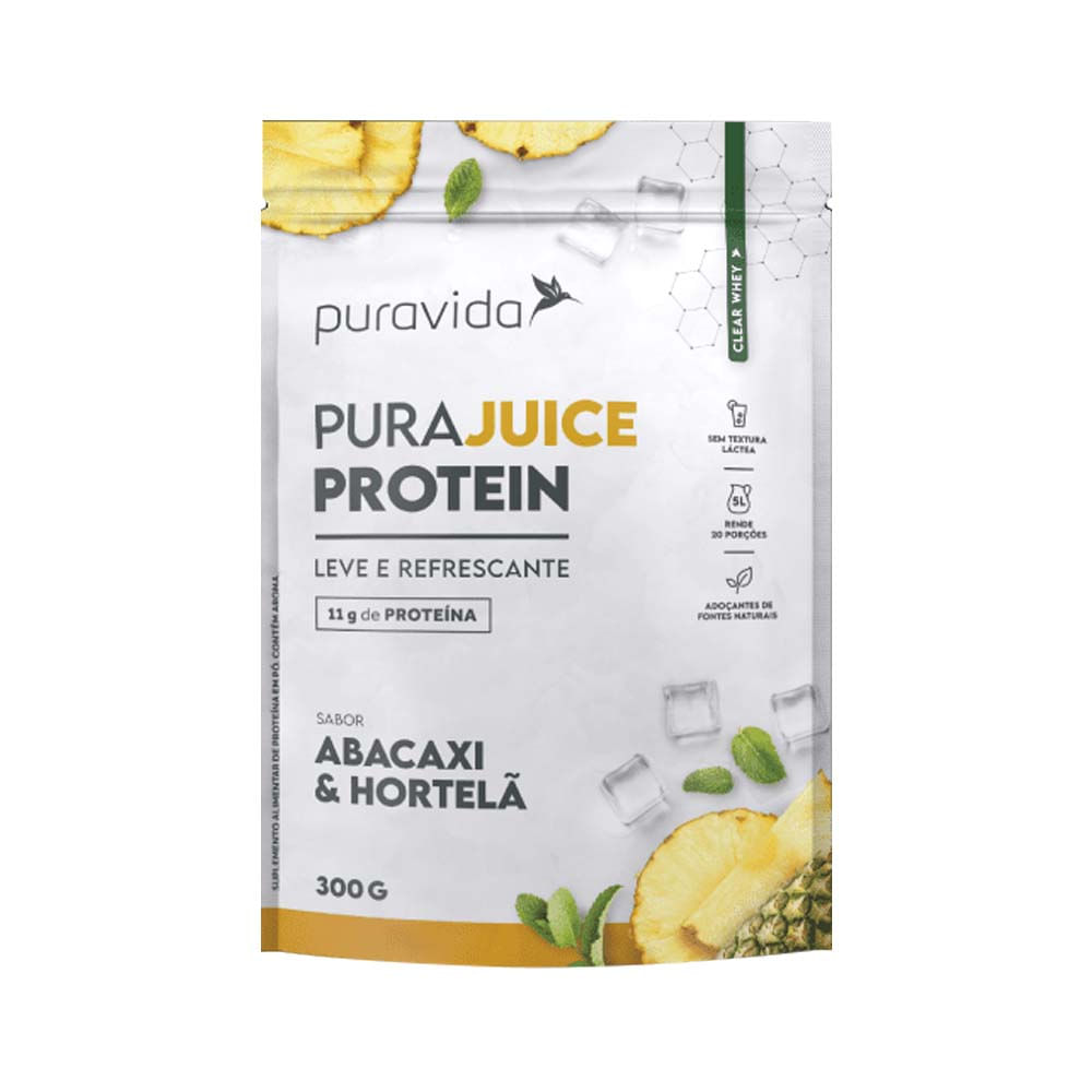 Purajuice Protein Abacaxi e Hortelã 300g PuraVida