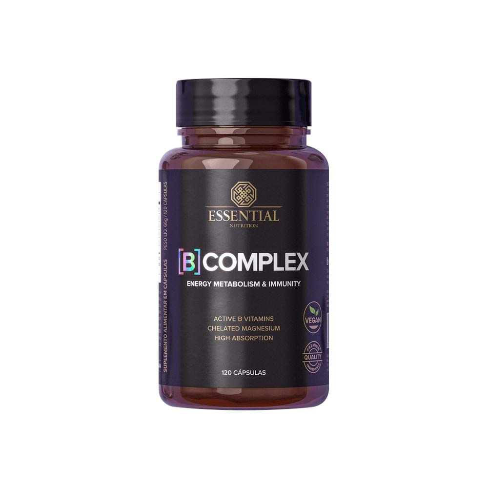 Vitaminas do Complexo B + Magnésio 120 Cápsulas Essential Nutrition