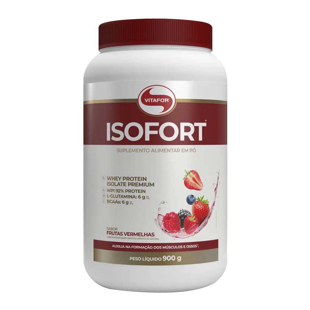 Whey Isolado Isofort Frutas Vermelhas 900g Vitafor