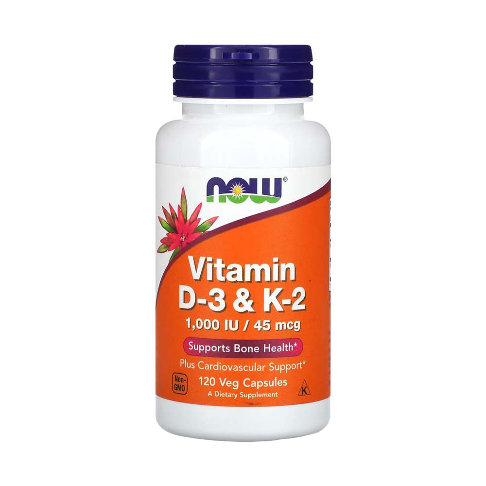 Vitamina D3 e K2 120 Cápsulas Now