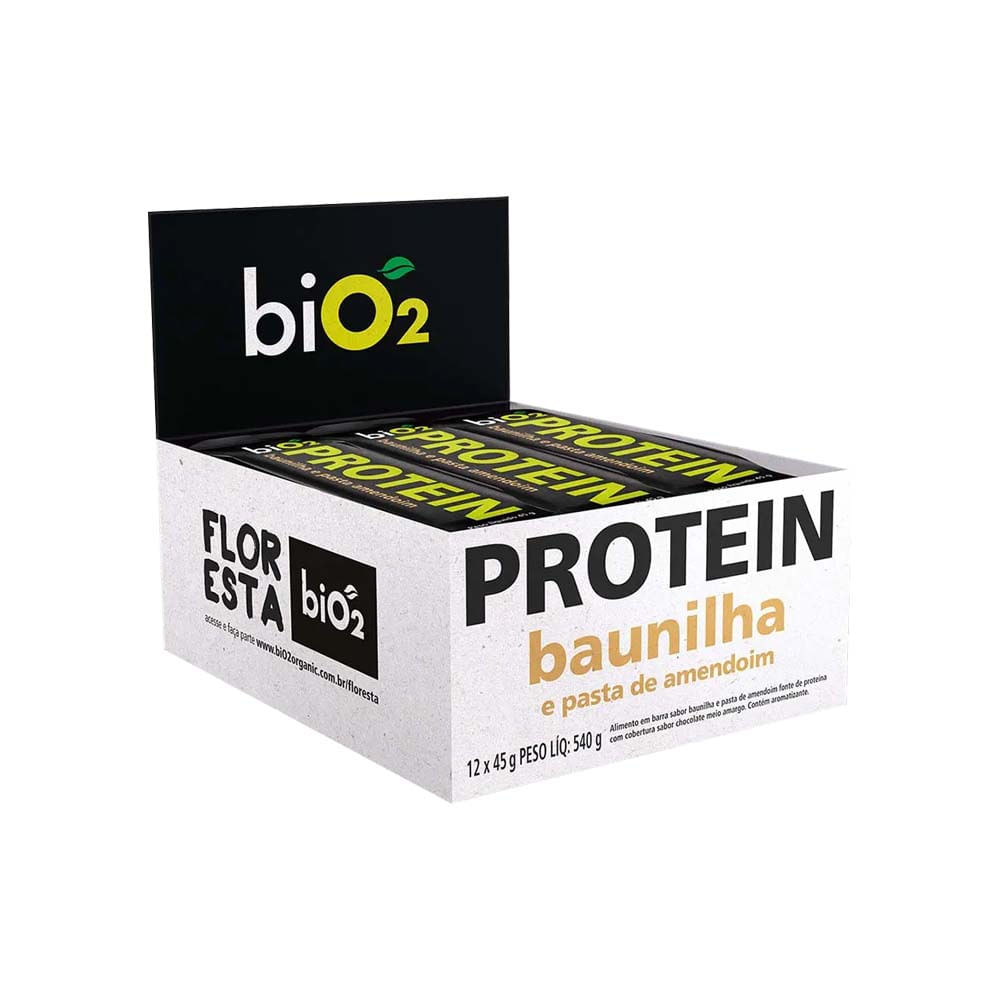 Barra de Proteína Vegana Baunilha e Pasta de Amendoim 45g Bio2