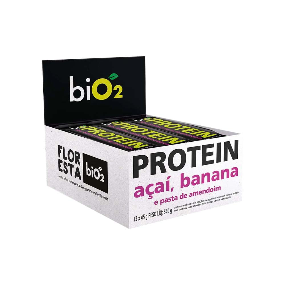 Barra de Proteína Vegana Açaí Banana e Pasta de Amendoim 45g Bio2