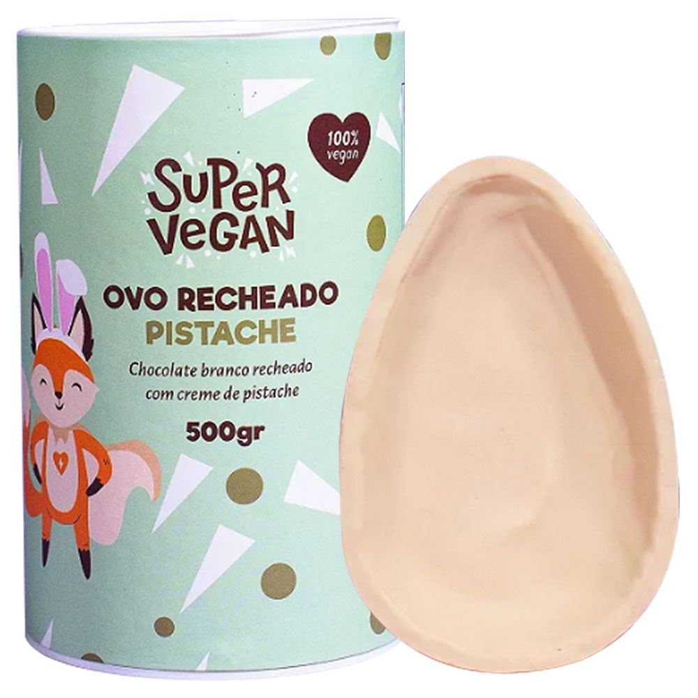 Ovo de Páscoa Vegano Pistache Recheado 500g Super Vegan