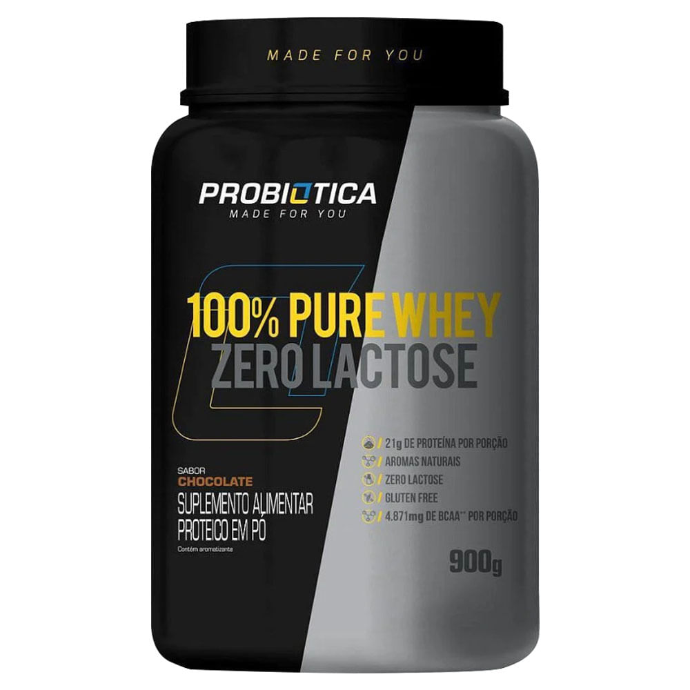 100% Pure Whey Zero Lactose Chocolate 900g Probiótica
