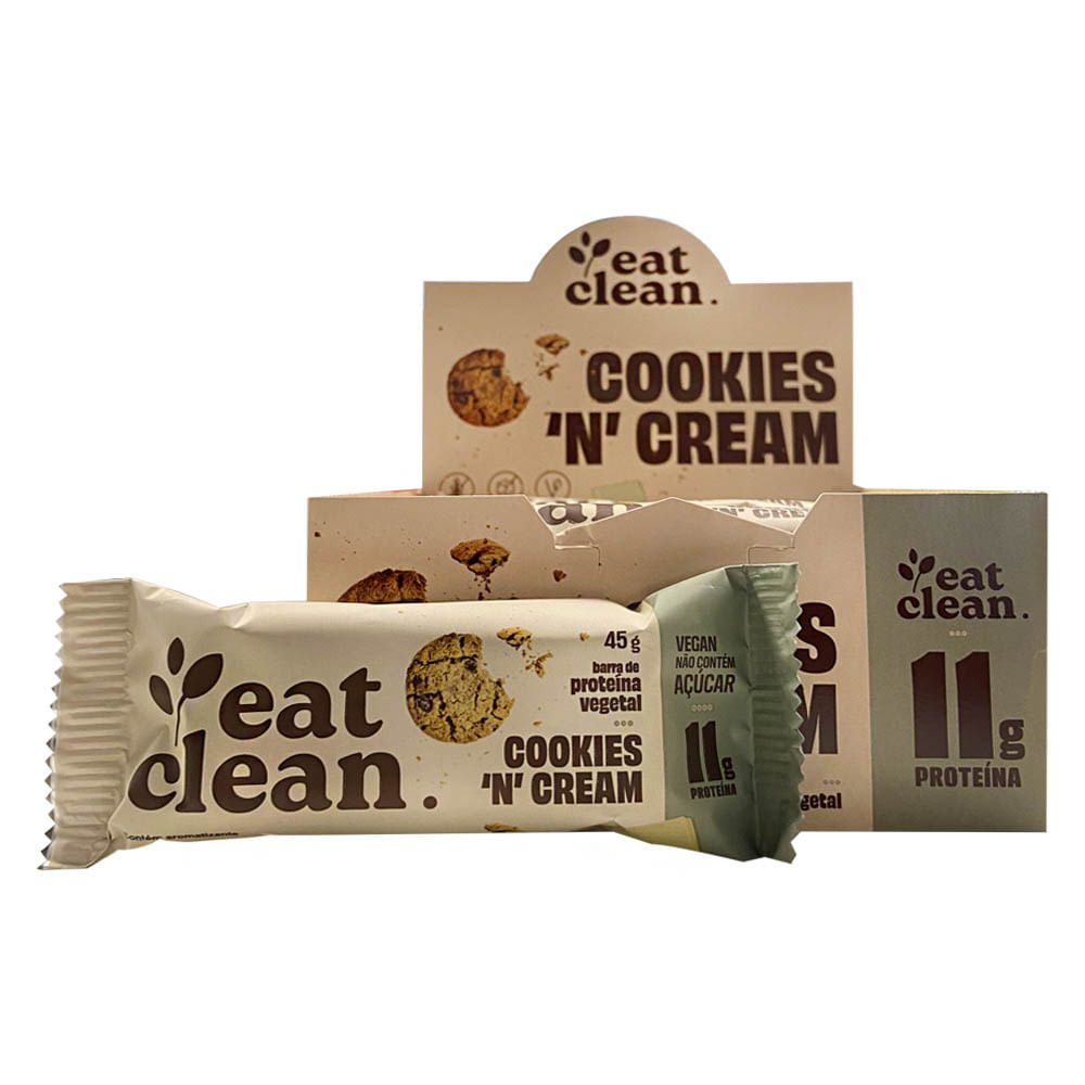 Barra de Proteína Vegetal Cookies n Cream 45g Eat Clean