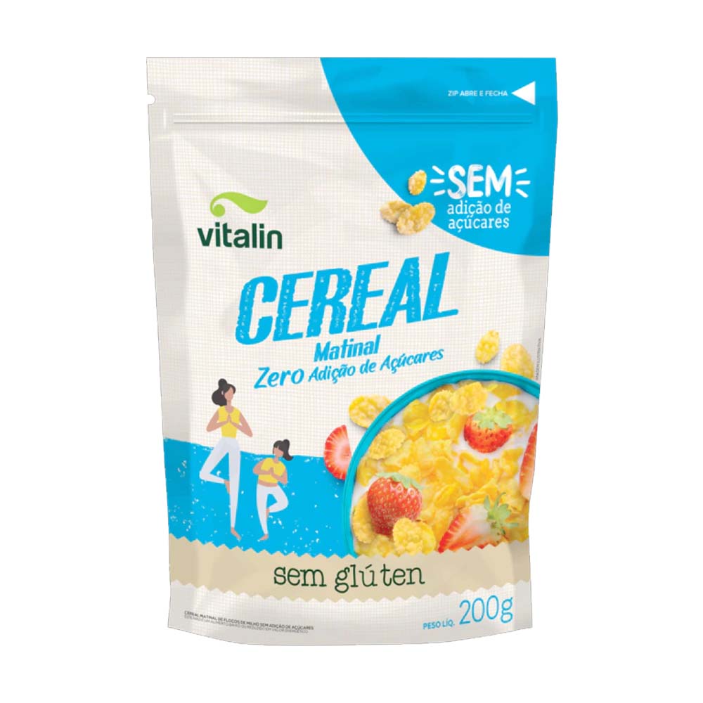 Cereal Matinal Sem Glúten Zero Açúcar 200g Vitalin