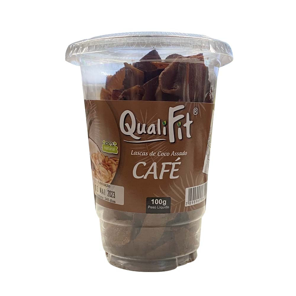 Lascas de Coco Assado sabor Café 100g QualiFit