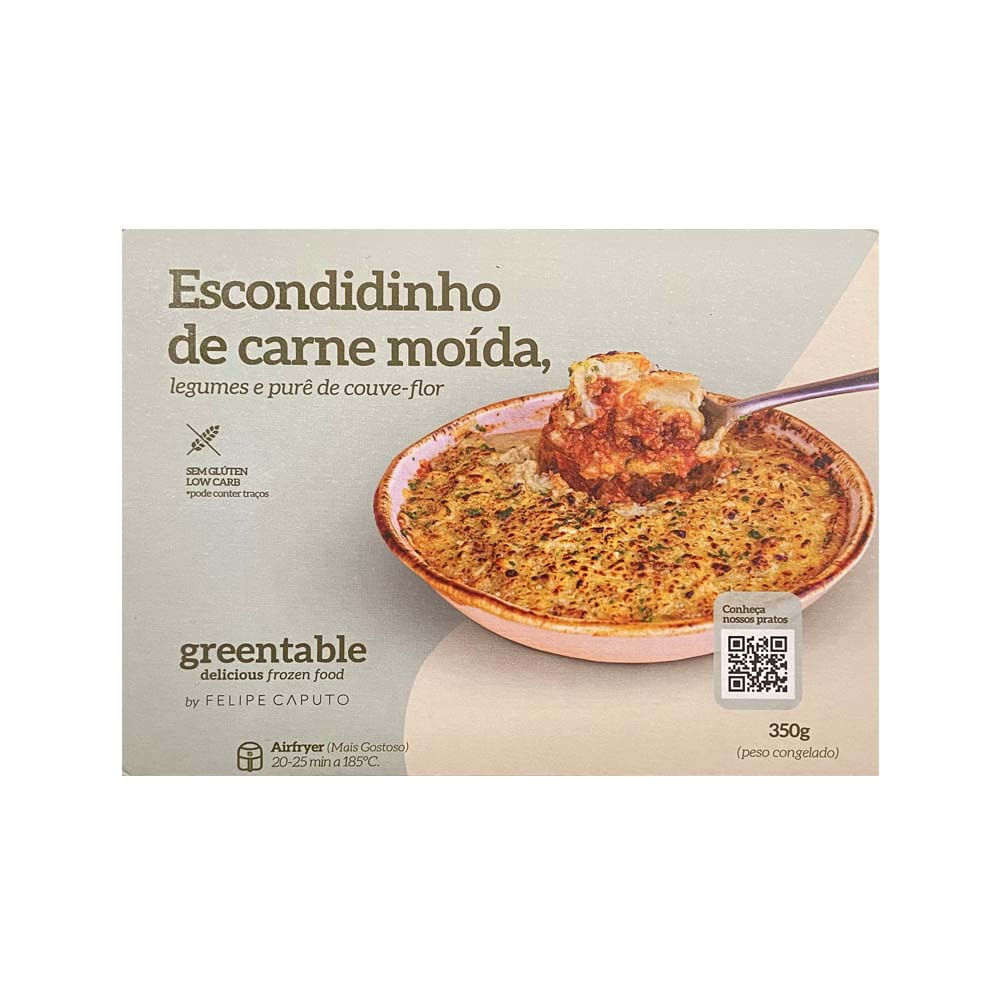 Escondidinho de Carne Moída com Legumes e Purê de Couve Flor 350g Green Table