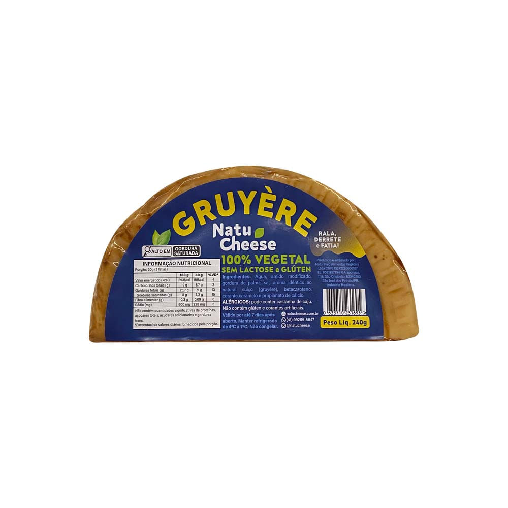Queijo Gruyère Vegano 240g Natu Cheese