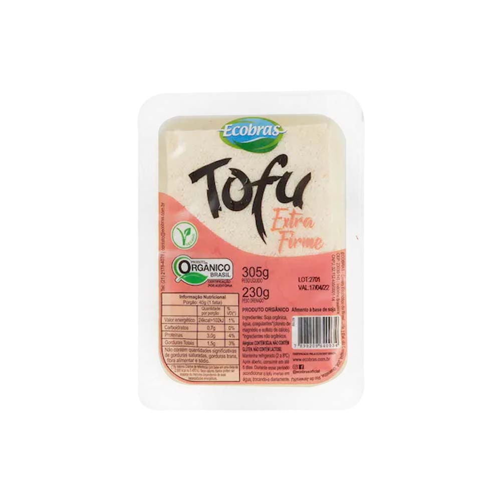 Tofu Orgânico Extra Firme 230g Ecobras