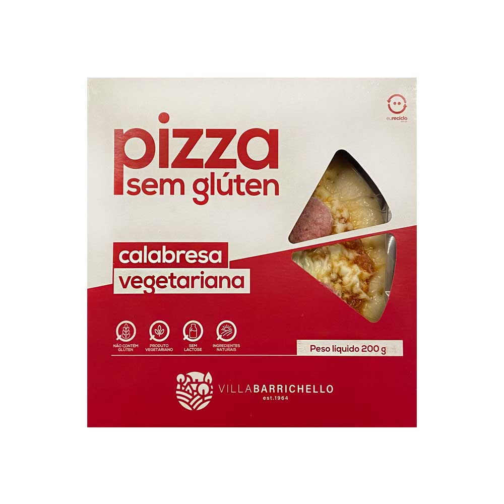 Pizza Sem Glúten Calabresa Vegetariana 200g Villa Barrichello