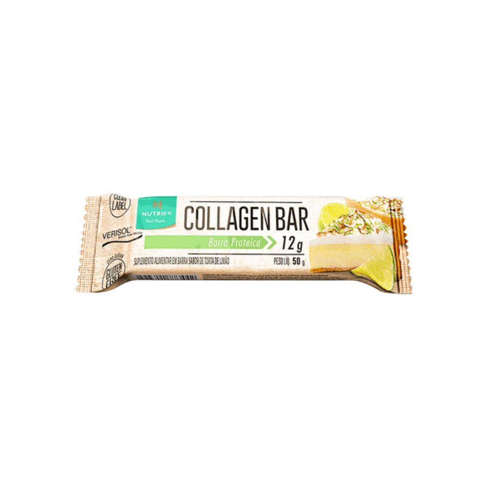 Barra Proteica Collagen Bar Torta Limão 50g Nutrify