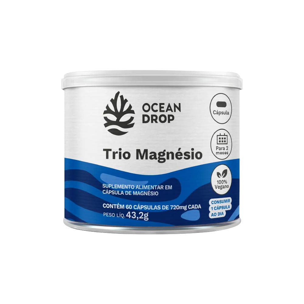 Trio Magnésio 60 Cápsulas Ocean Drop