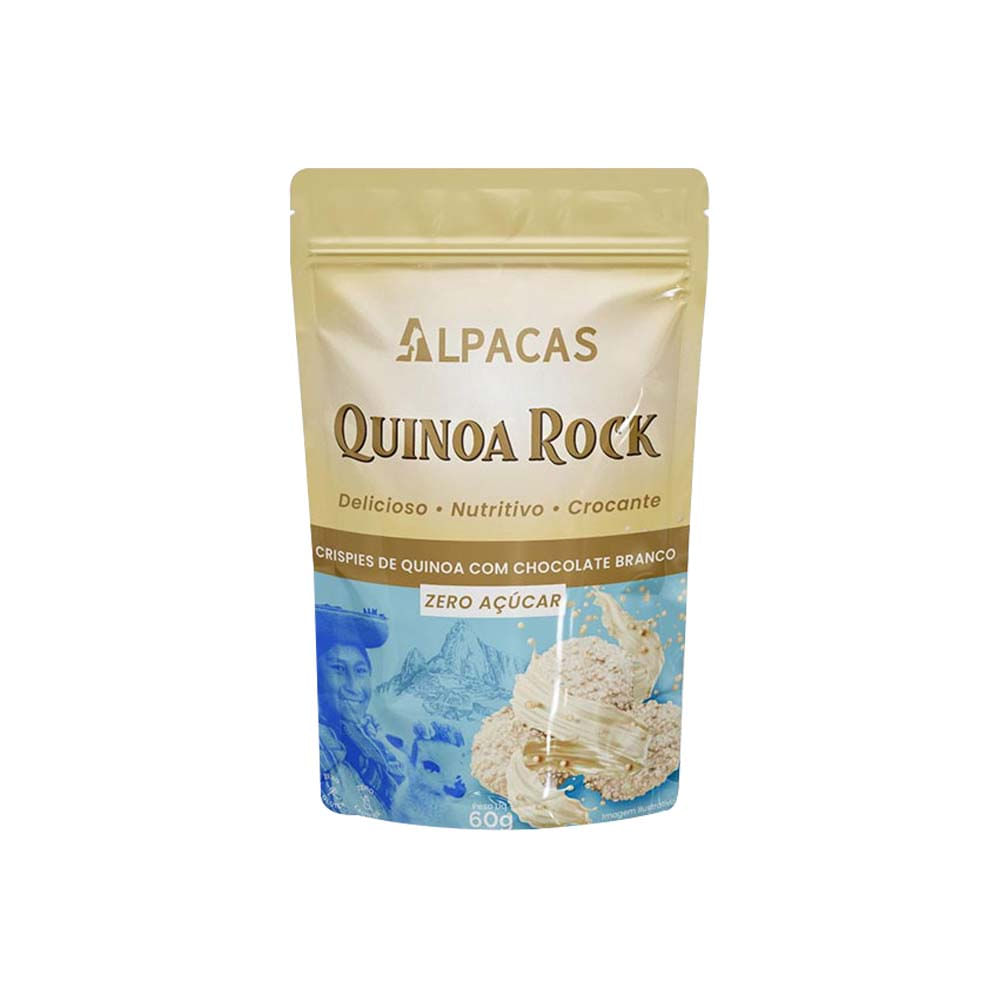 Crispies de Quinoa com Chocolate Branco Zero 60g Alpacas