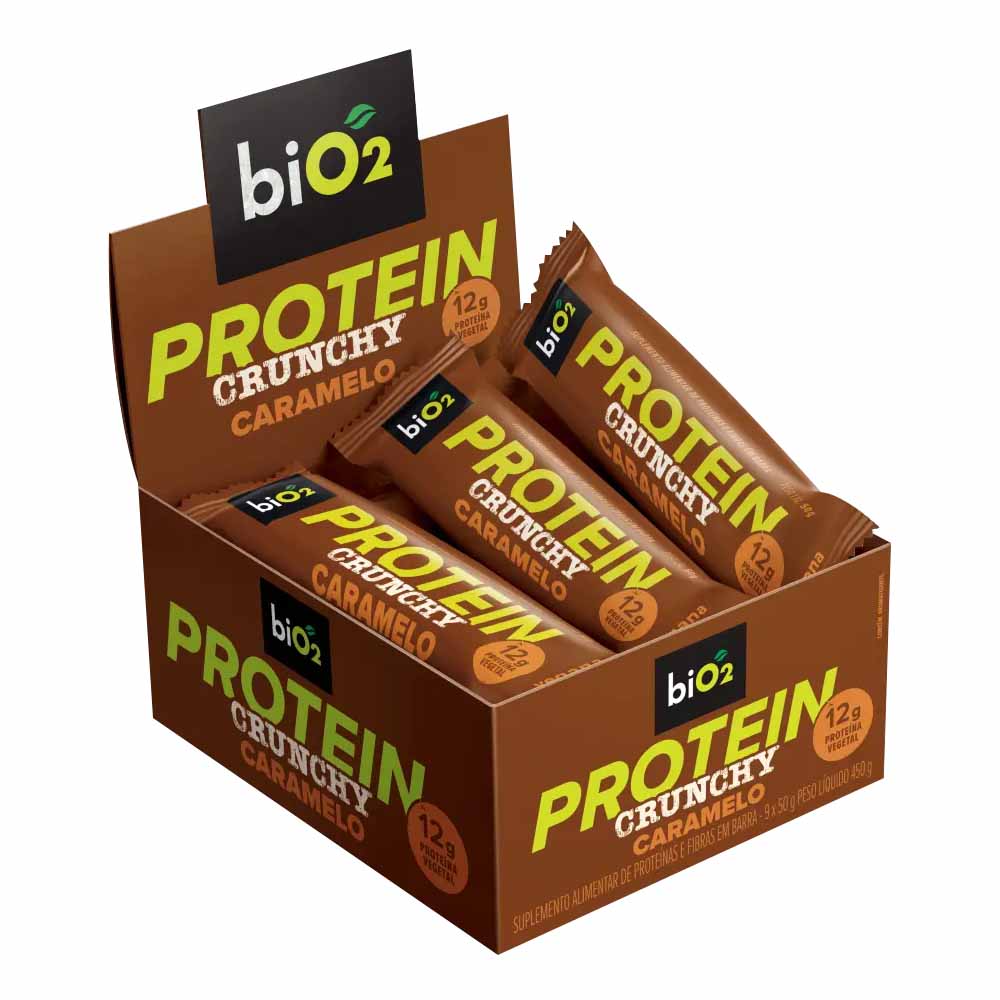 Barra de Proteína Protein Crunchy Bar Caramelo 50g Bio2