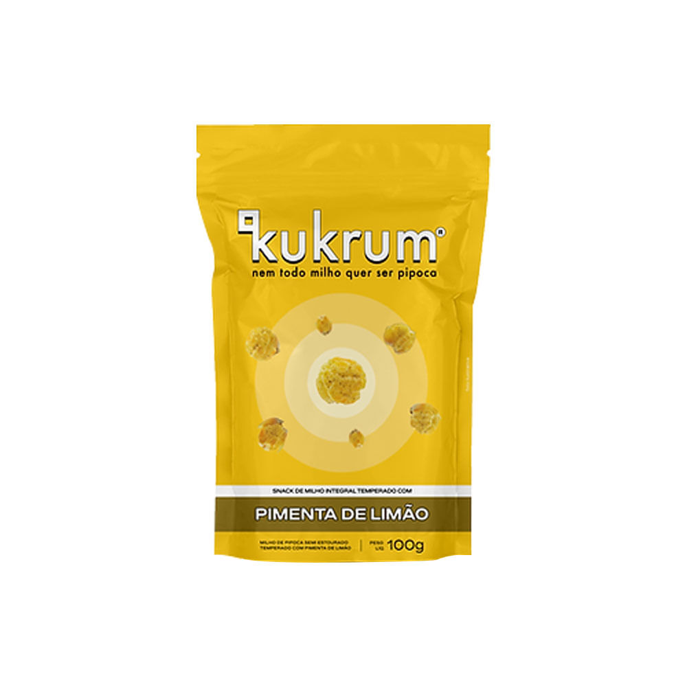 Snack de Milho Integral Temperado Pimenta com Limão 100g Kukrum