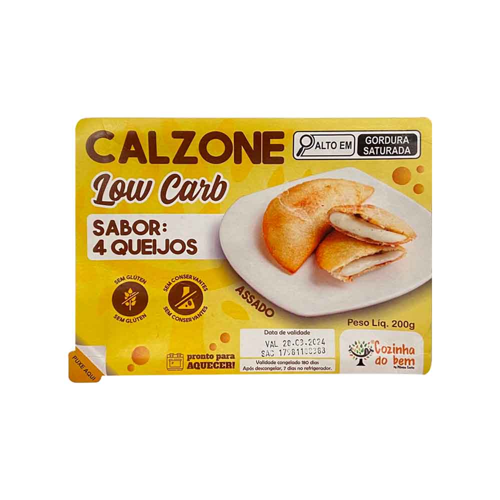 Calzone Low Carb 4 Queijos 200g Cozinha do Bem