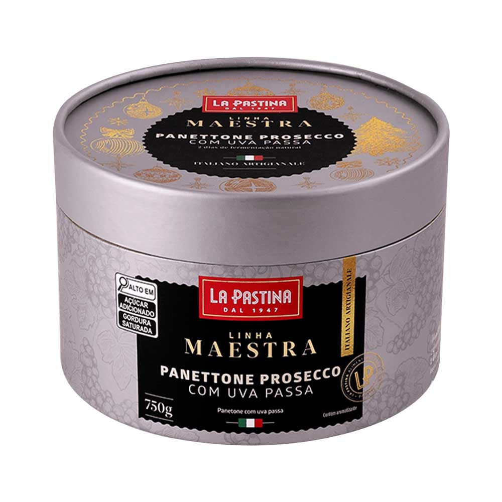 Panettone Italiano Artesanal com Creme de Prosecco e Uva Passa 750g La Pastina