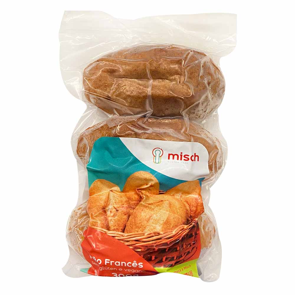 Pão Francês Sem Glúten Congelado 300g Misch Gluten Free