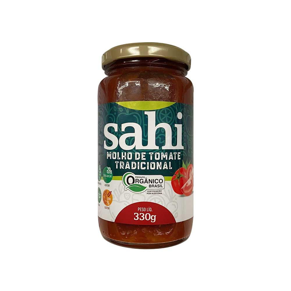 Molho de Tomate Tradicional Orgânico 330g Sahi