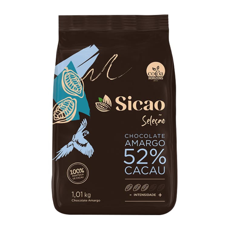 Moedas de Chocolate Amargo 52% Sicao Seleção 1,01Kg Barry Callebaut