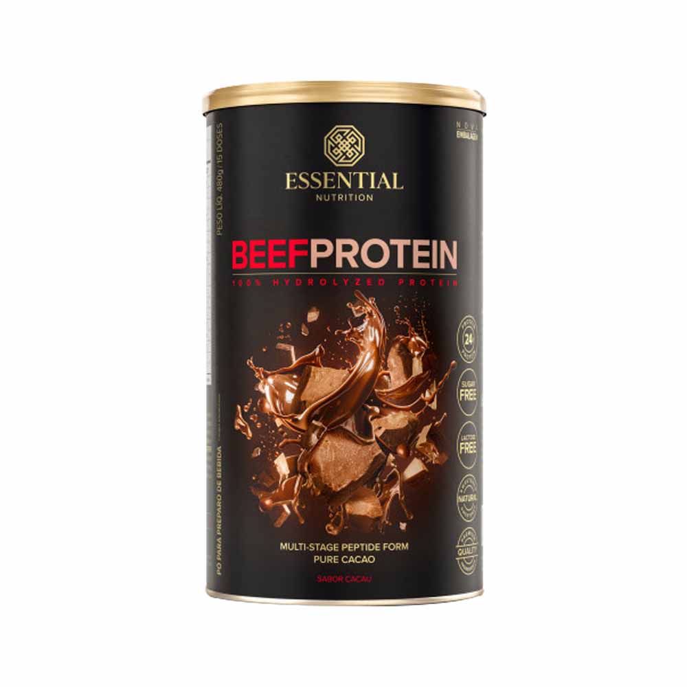 Beef Protein Cacau Lata 480g Essential Nutrition