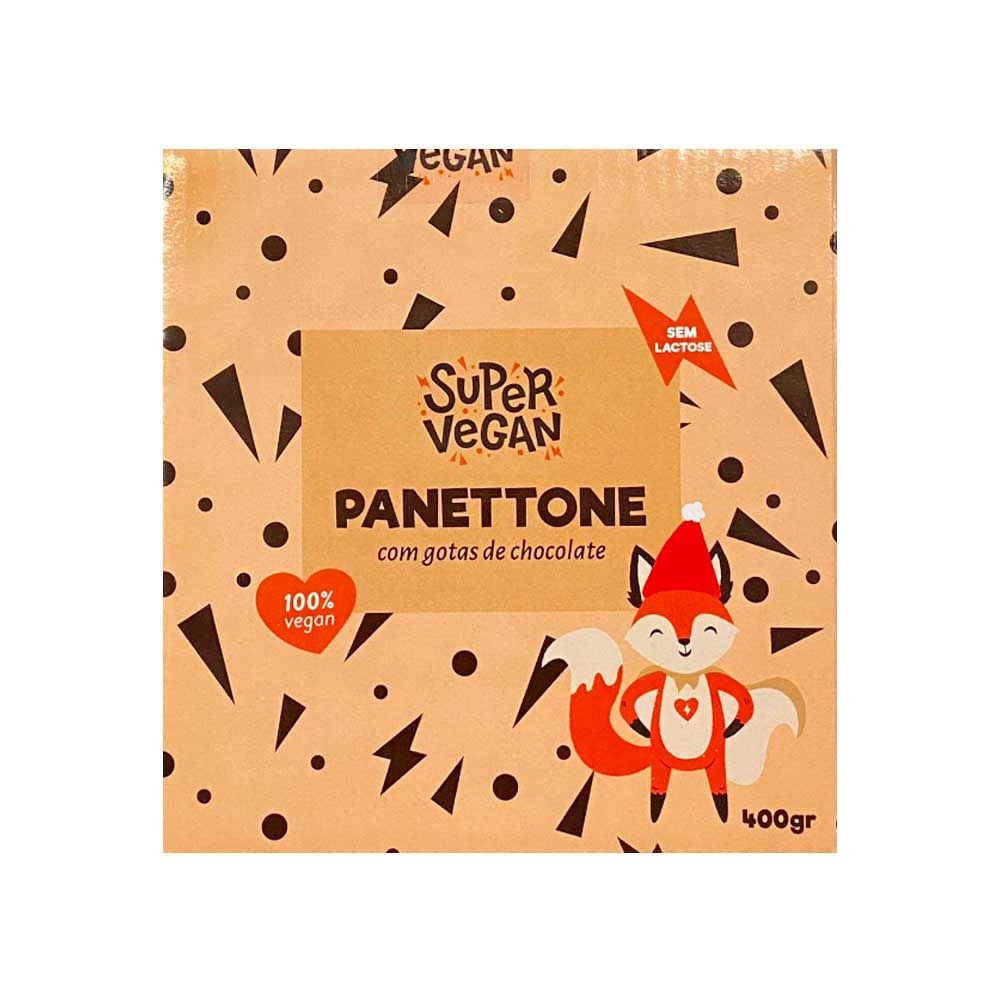 Panettone Vegano com Gotas de Chocolate 400g Super Vegan