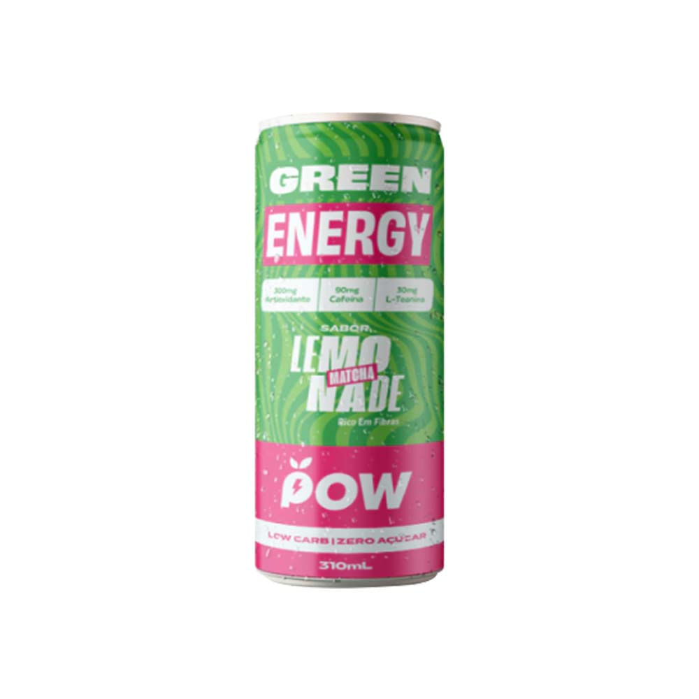 POW Green Energy Drink Matcha Lemonade 310ml Push Matcha