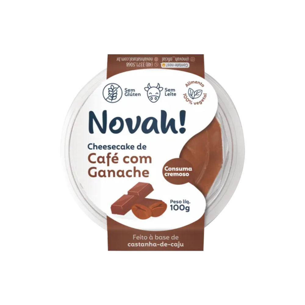 Sobremesa Vegana Cheesecake Café com Ganache 100g Novah