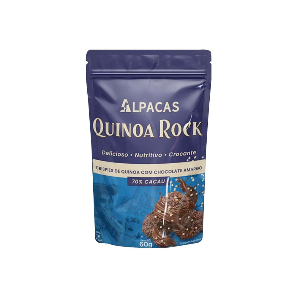 Crispies de Quinoa com Chocolate Amargo 60g Alpacas