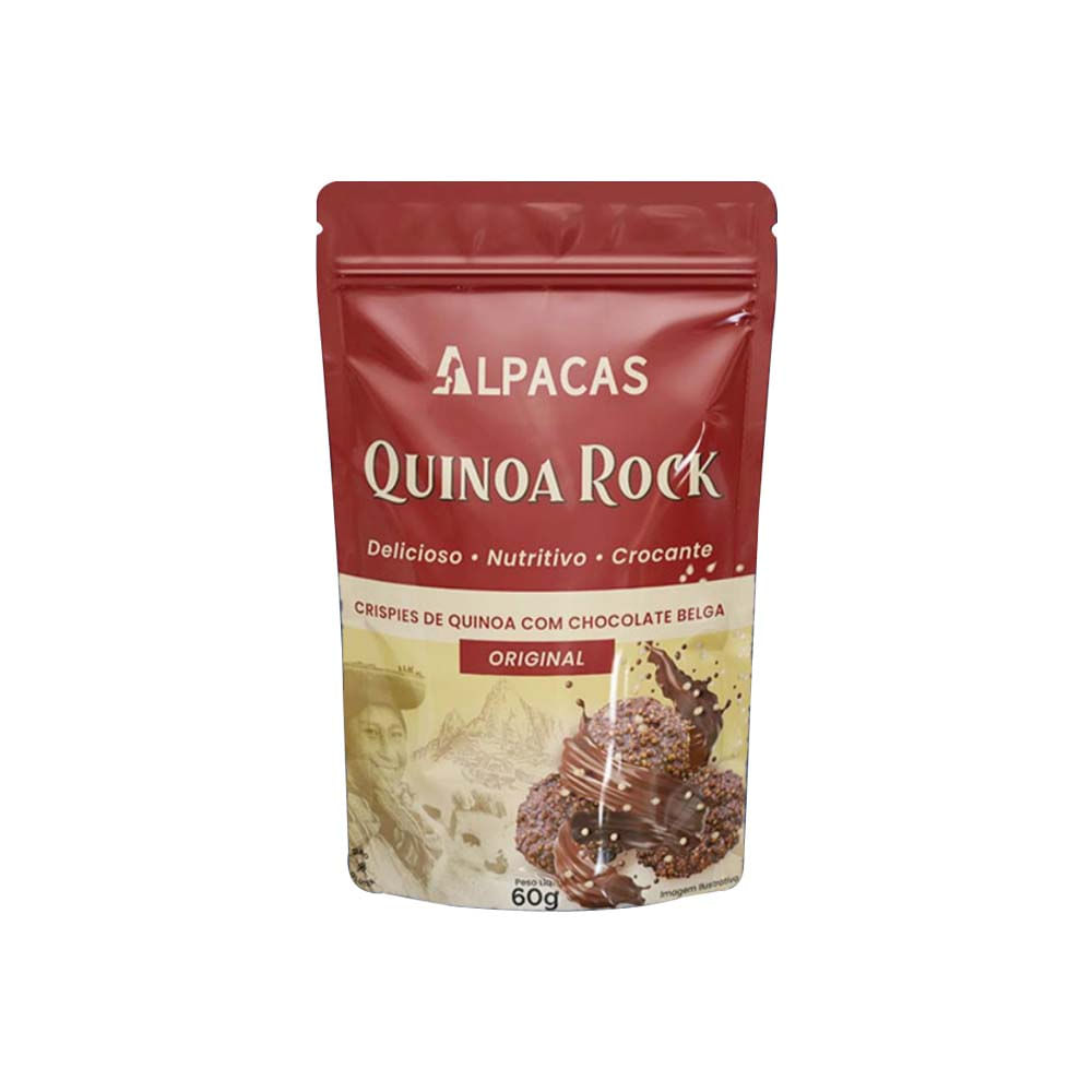 Crispies de Quinoa com Chocolate Belga 60g Alpacas