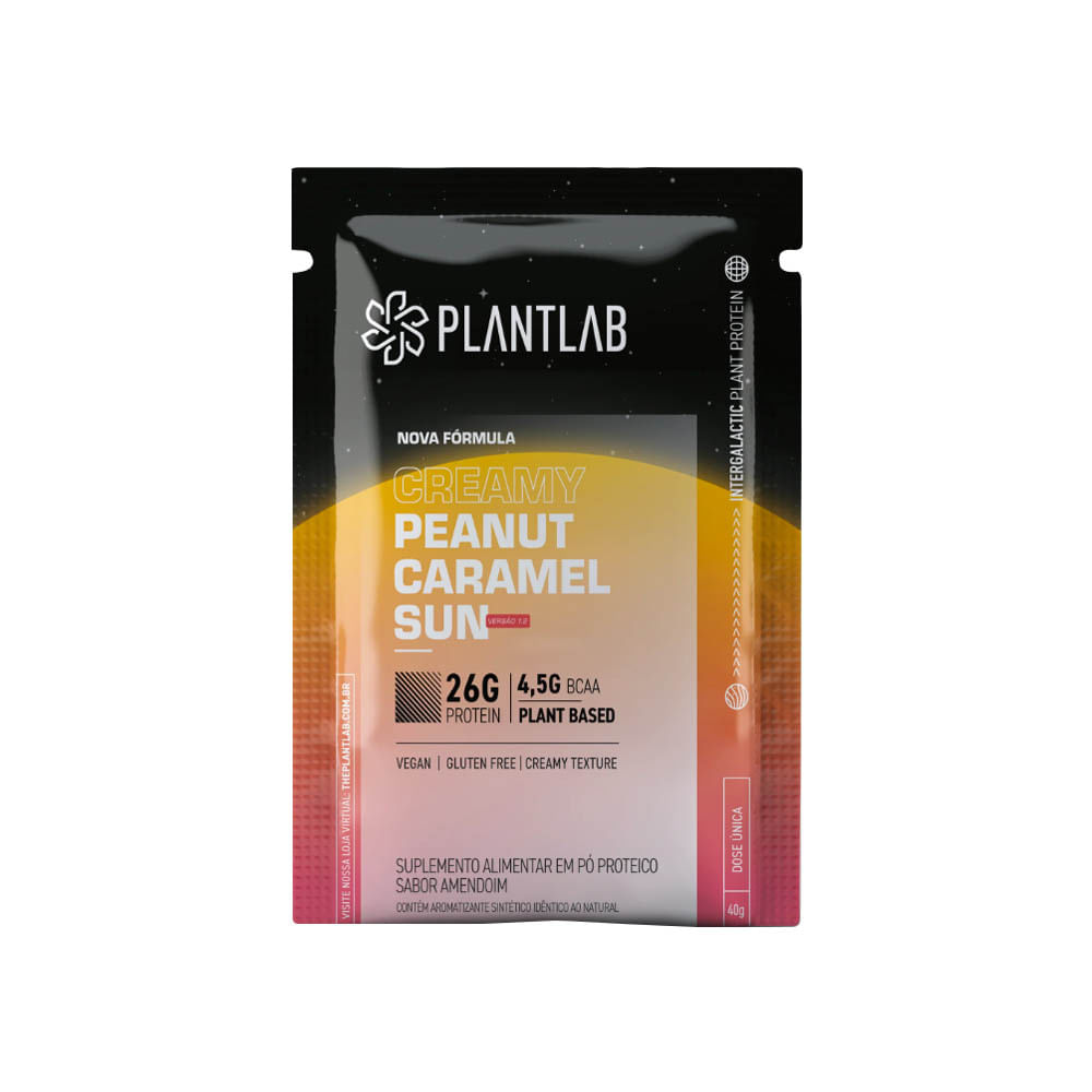 Proteína Vegetal Cremosa Peanut Caramel Sun 40g PlantLab