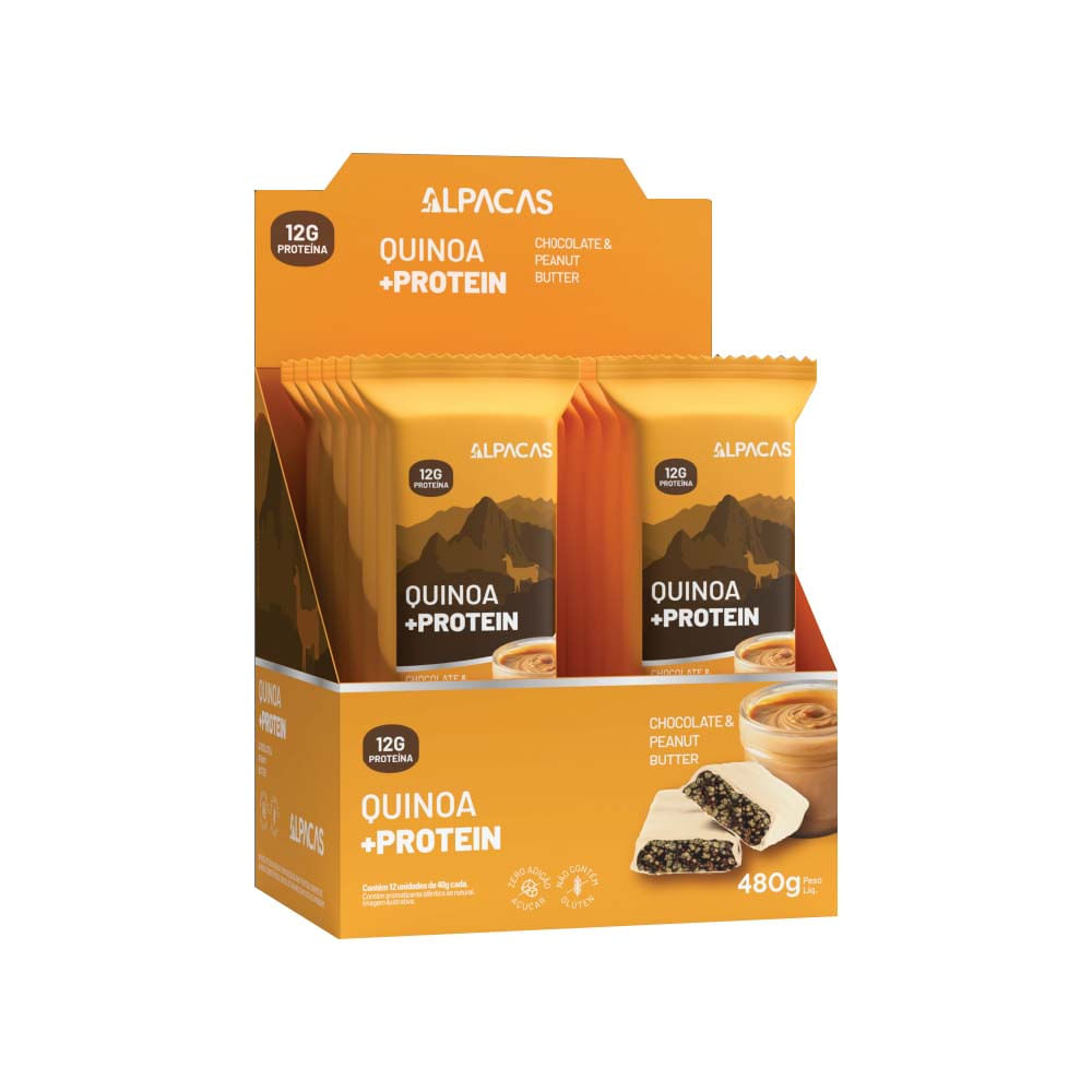 Barra Quinoa Protein Chocolate e Peanut Butter 40g Alpacas