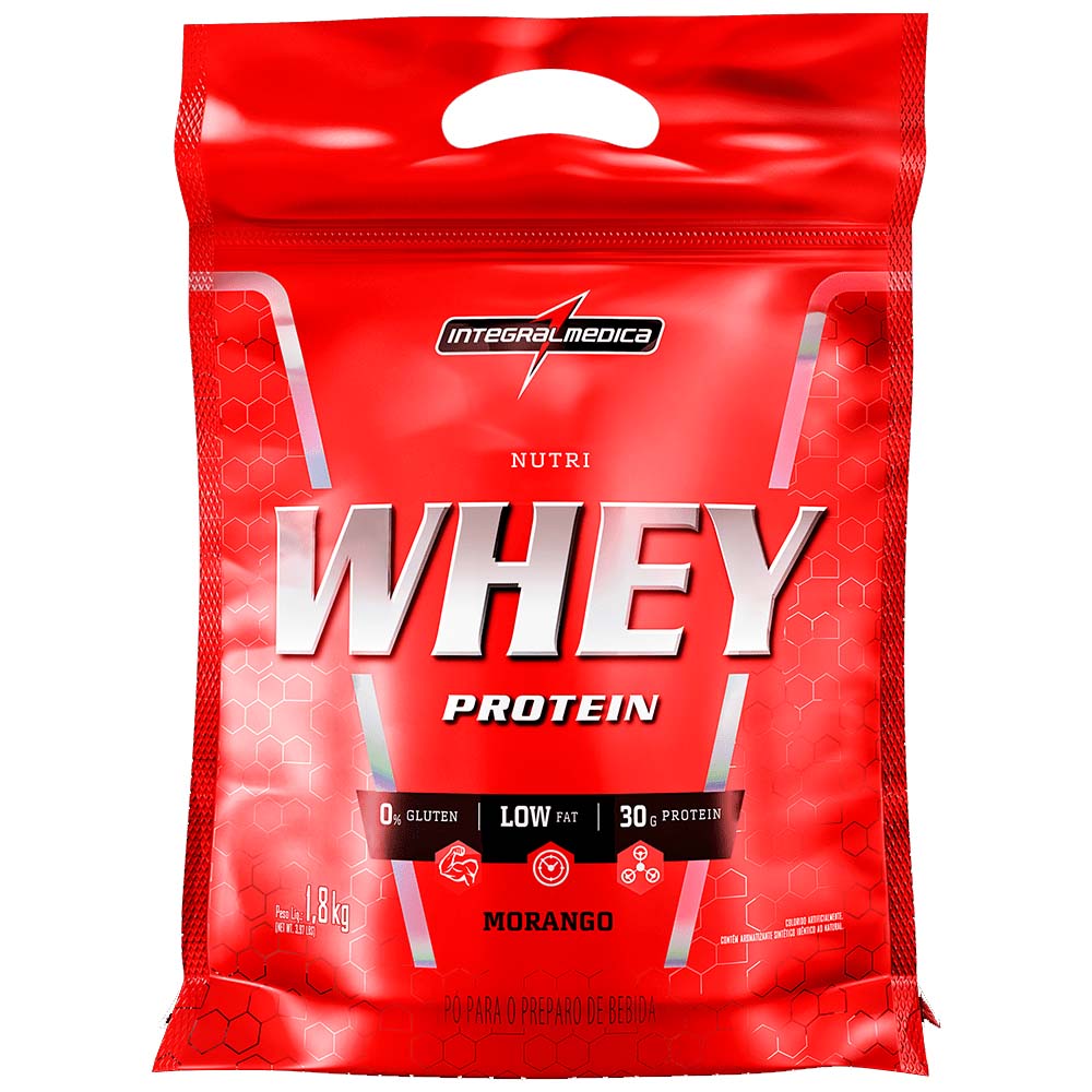 Nutri Whey Protein Morango Pouch 1,8kg Integralmedica