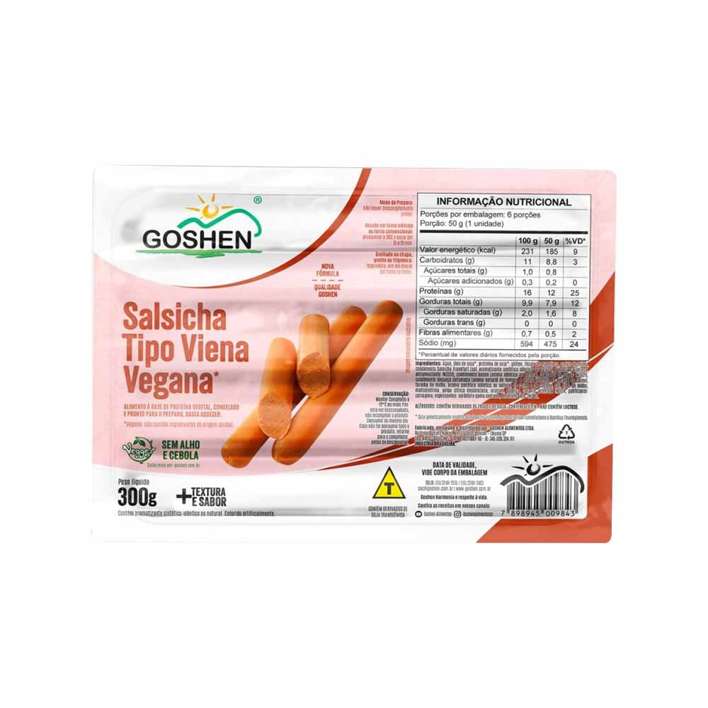 Salsicha Viena Vegana 300g Goshen