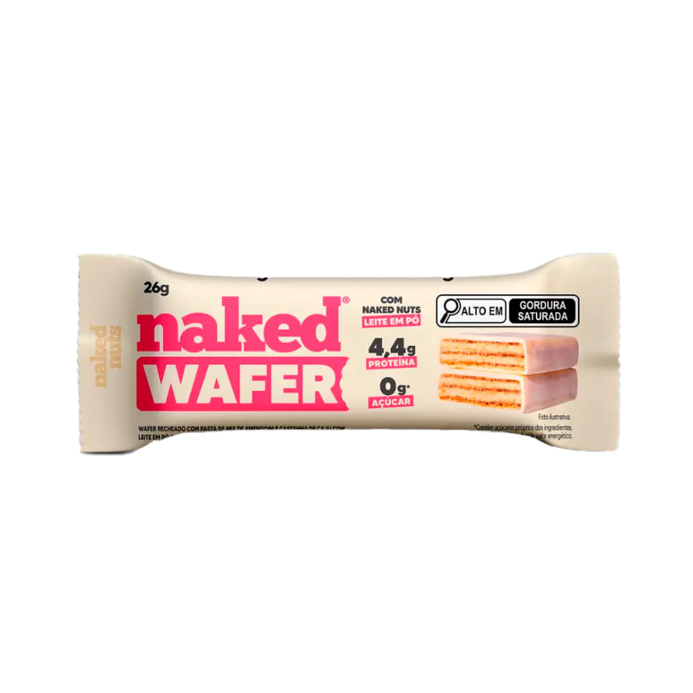 Naked Wafer Branco com Naked de Leite em Pó 26g Naked Nuts