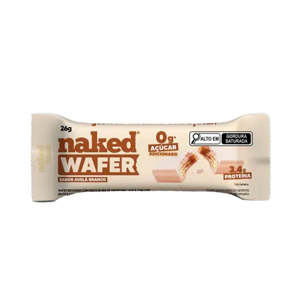 Naked Wafer Branco com Naked de Avelã Branco 26g Naked Nuts