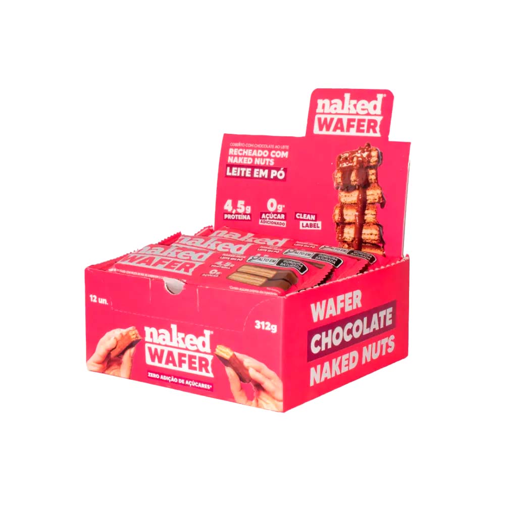 Naked Wafer Chocolate ao Leite com Naked de Leite em Pó 26g Naked Nuts