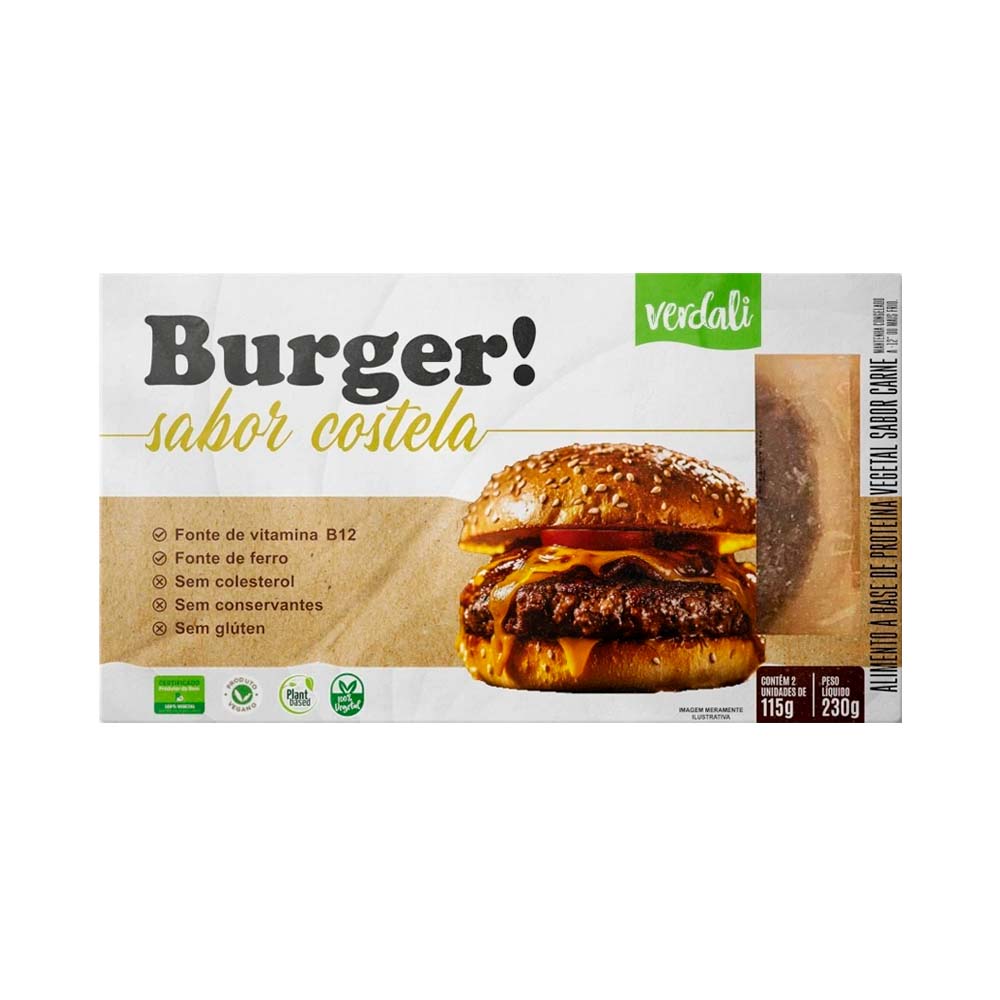 Hambúrguer Vegetal sabor Costela 230g Verdali