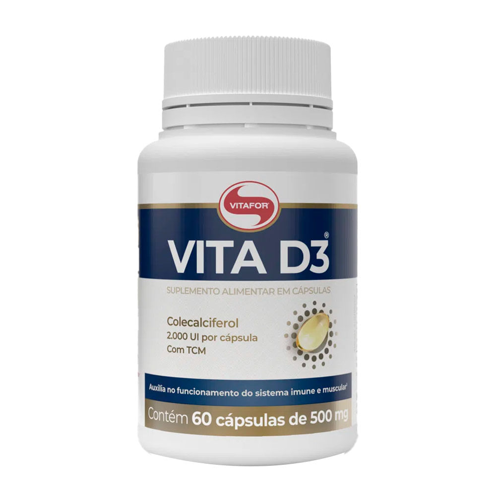 Vitamina D Vita D3 2000UI 60 Cápsulas Vitafor