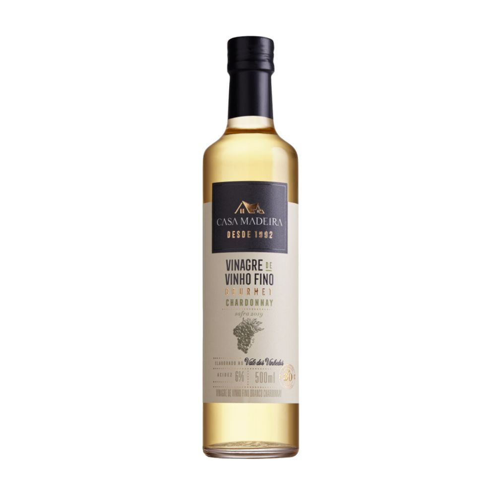 Vinagre De Vinho Fino Branco Chardonnay 500ml Casa Madeira