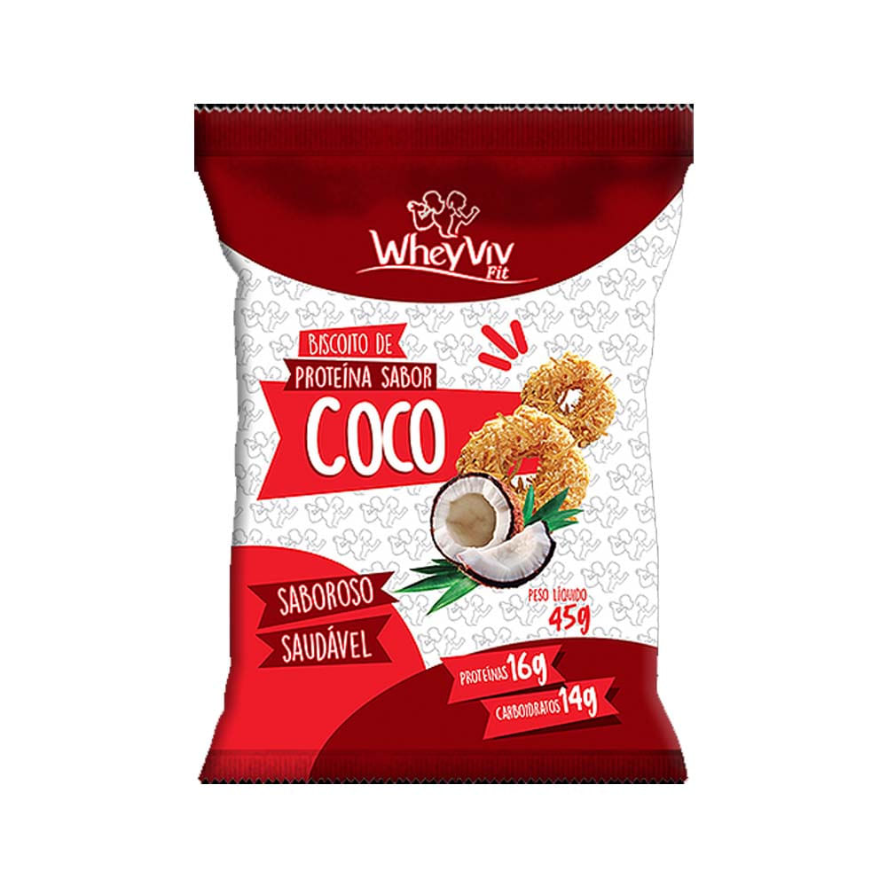 Biscoito Proteico de Coco 45g Whey Viv