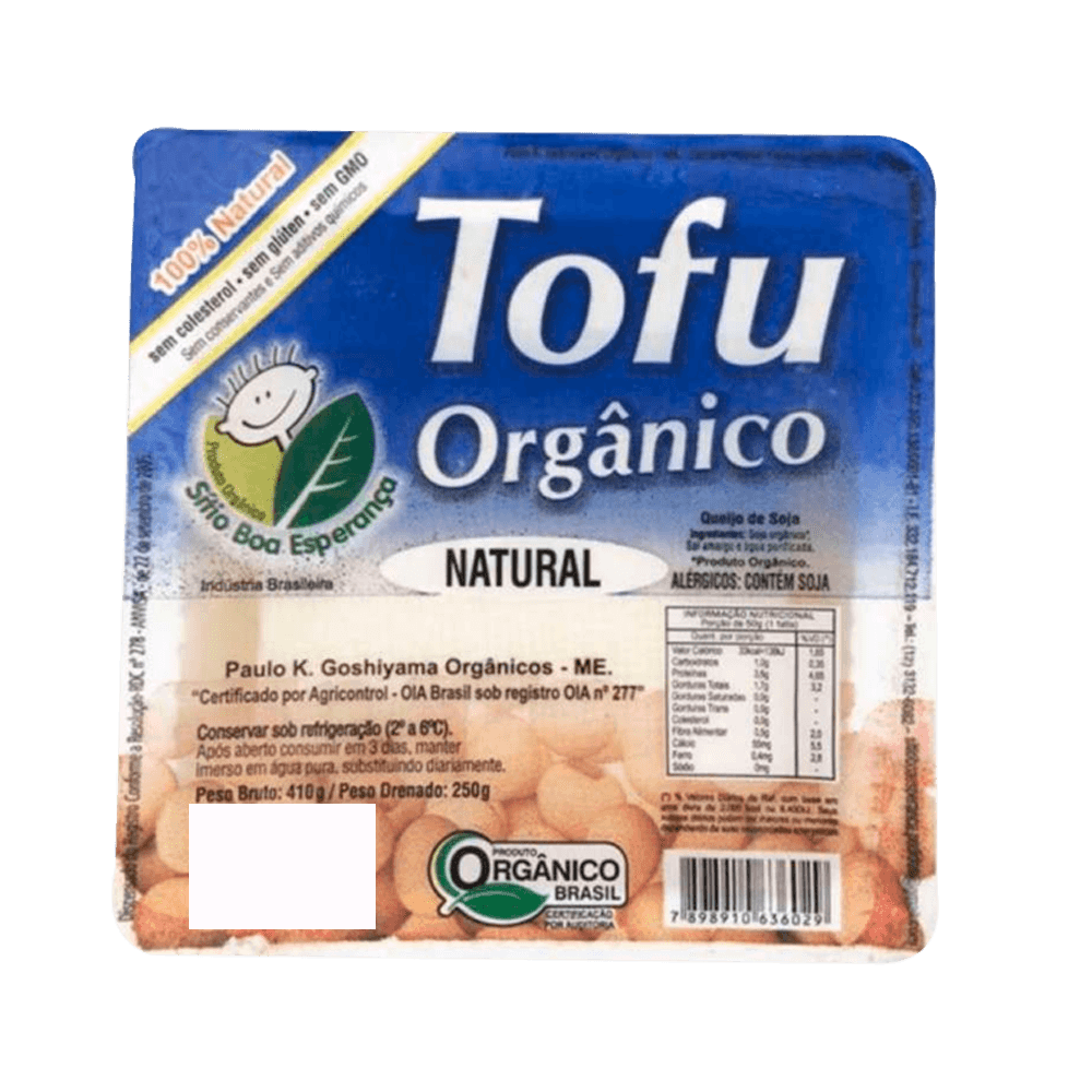 Tofu Orgânico 250g Sítio Boa Esperança