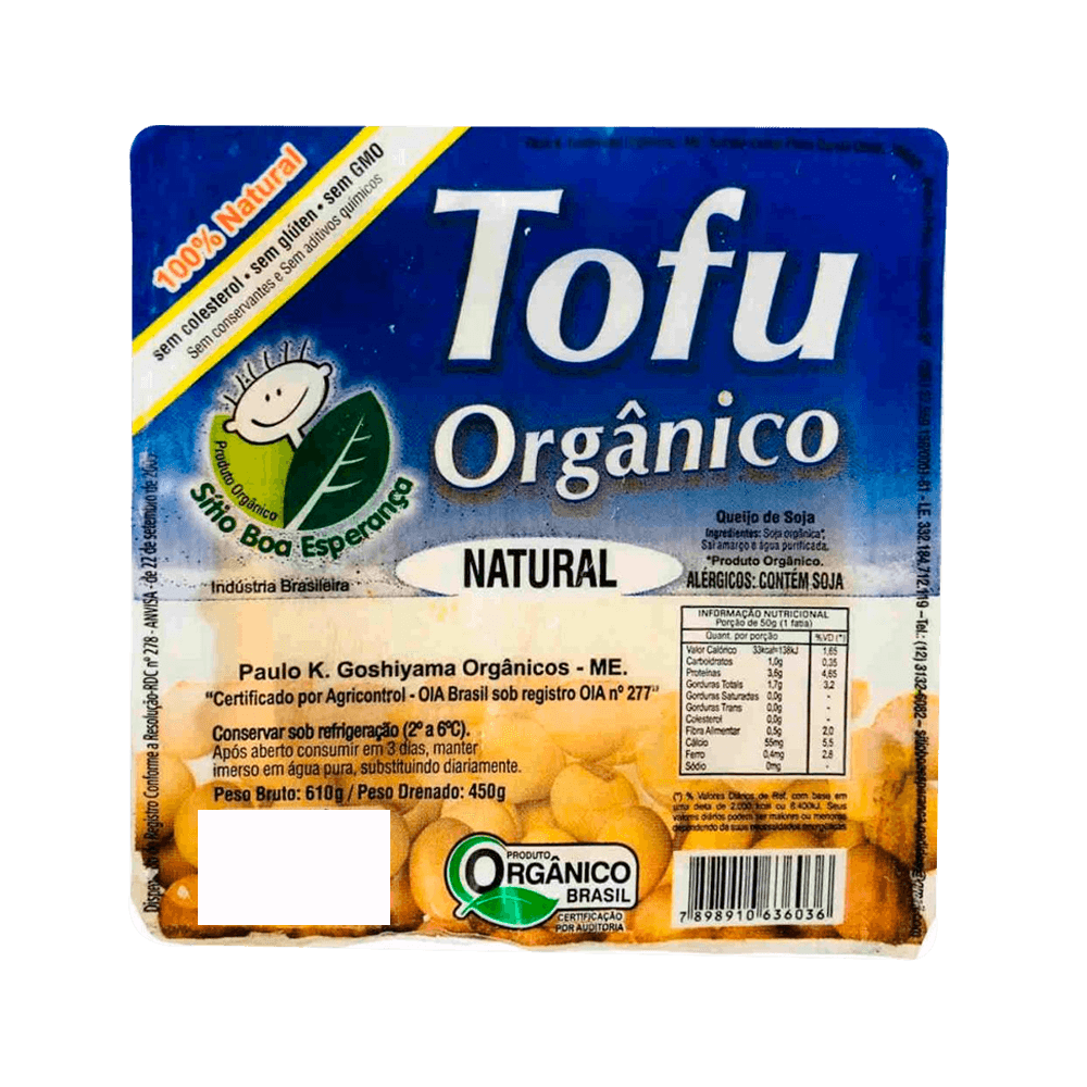 Tofu Orgânico 450g Sítio Boa Esperança