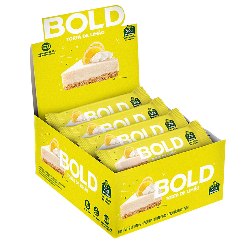 Barrinha Bold Bar Torta de Limão 60g Bold Nutrition