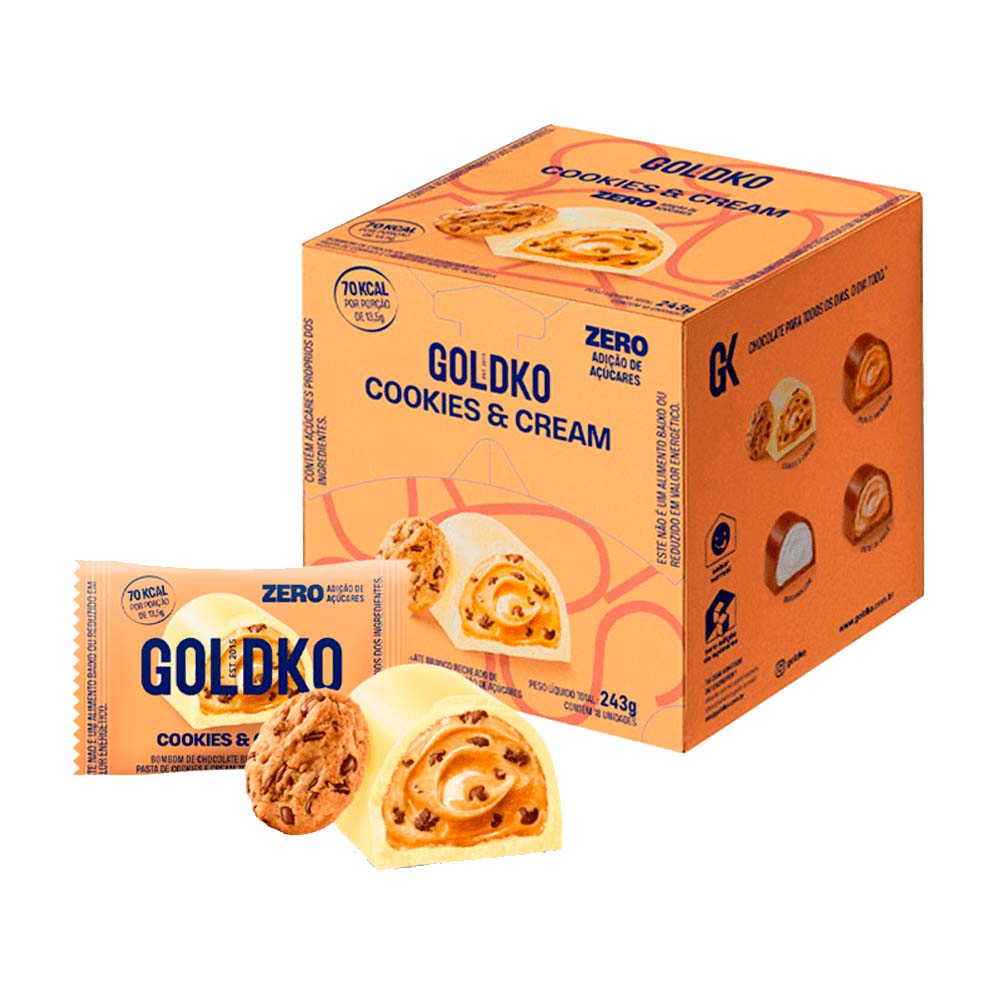 Bombom Cookies Cream Unidade 13,5g GoldKo